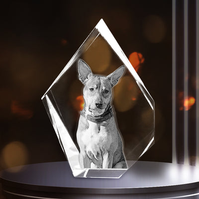 Custom Pet 3d Photos Crystal Prestige Personalized Dog Laser Etched Picture In Glass - The Pet Pillow
