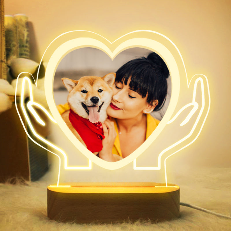Custom Acrylic Lights with Pet Photo Personalized Pet Picture Lamp with Name - The Pet Pillow