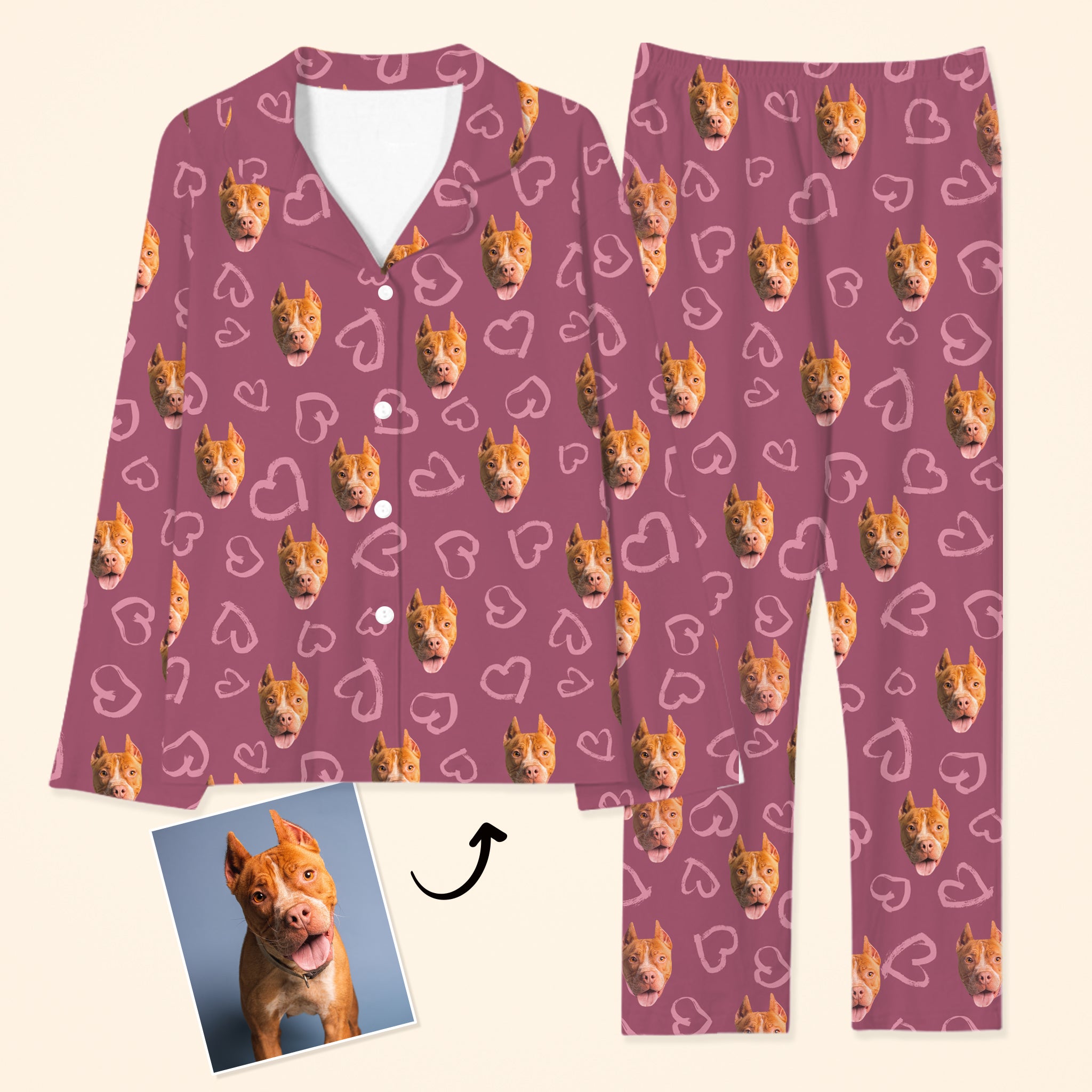 Dog Photo Pajama Pants with Picture of You Pet for Personalized