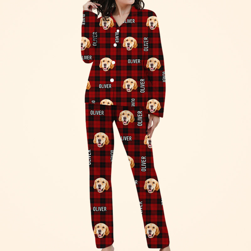 Personalized Dog Photo Christmas Pajamas with Your Pet Face on