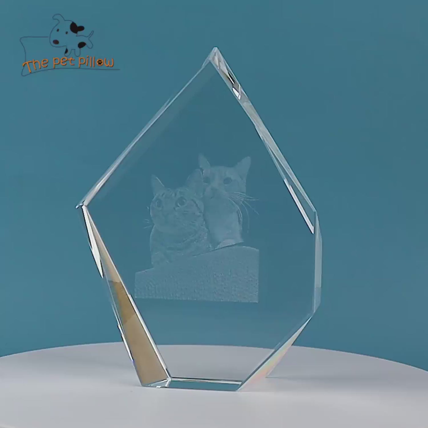 Custom Pet 3d Photos Crystal Prestige Dog Laser Etched Picture In Glass