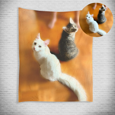 Custom Pet Print Fleece Blanket from Your Original Pet Photo - The Pet Pillow