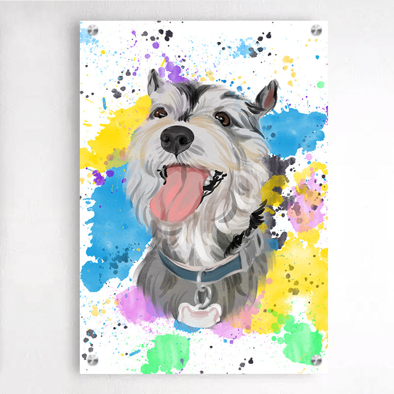 Personalized Pet Watercolor Portraits of Your Dog, Acrylic Framed Art for Pet Memorial Gift - The Pet Pillow