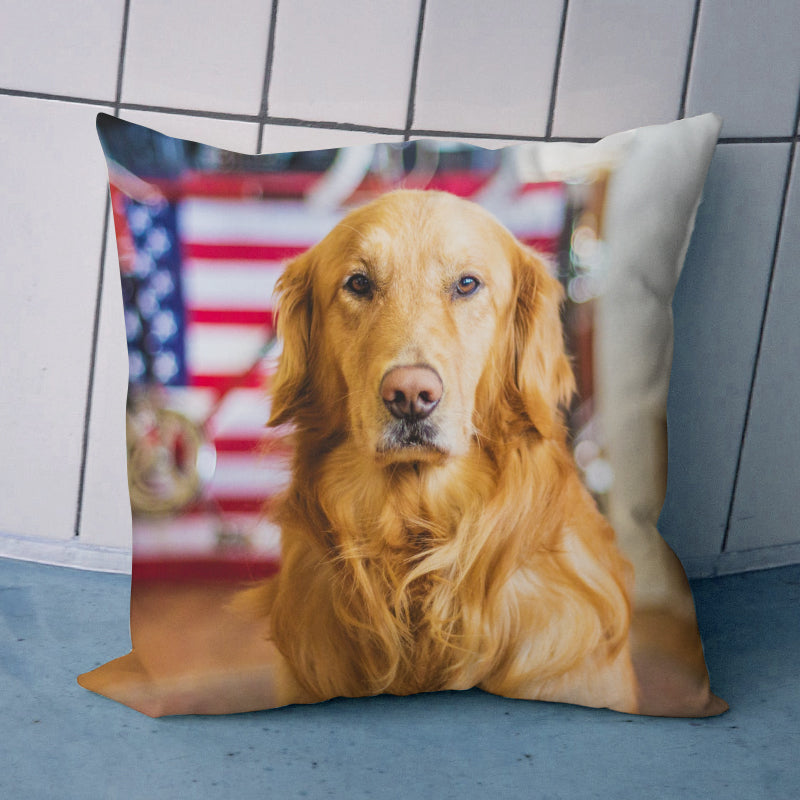 Pet Photo Custom Square Pillow from Your Orignal Picture The Pet Pillow