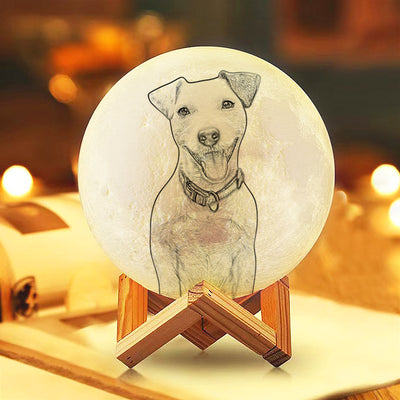 Custom 3d Moon Lamp with Picture Personalzied Pet Photo Night Light - The Pet Pillow