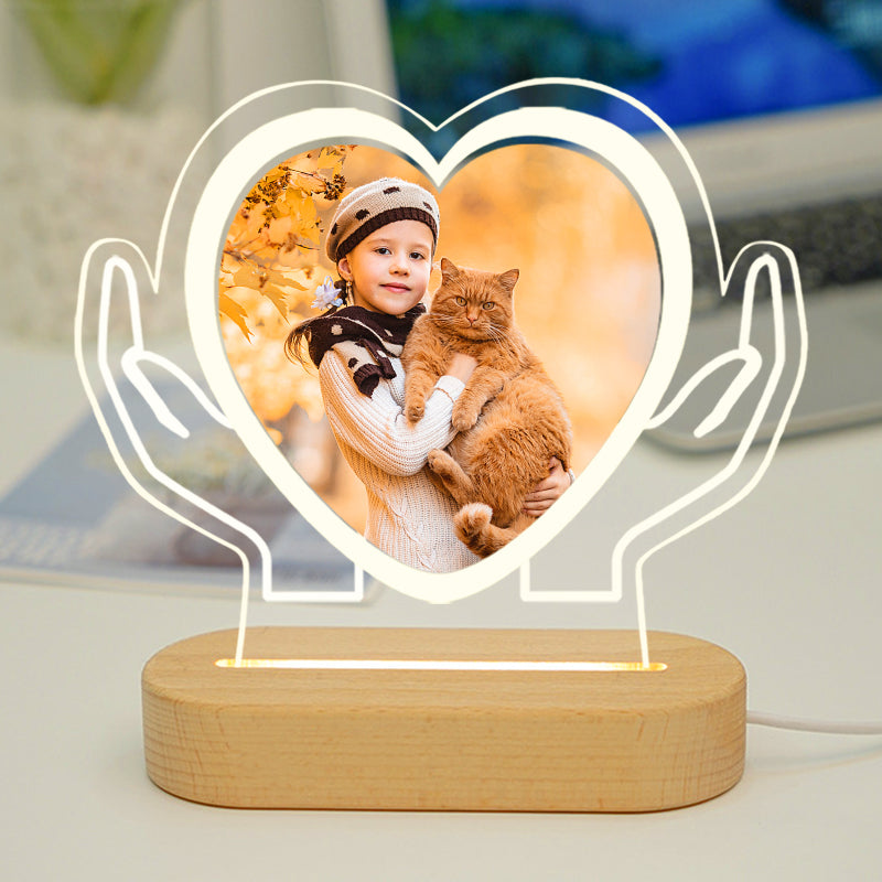 Custom Acrylic Lights with Pet Photo Personalized Pet Picture Lamp with Name - The Pet Pillow