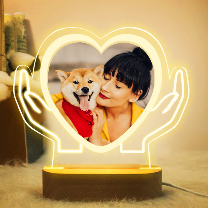 Custom Acrylic Lights with Pet Photo Personalized Pet Picture Lamp with Name
