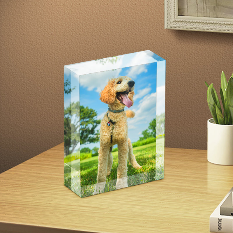 Custom Acrylic Photo Block Prints with Pet Photo Personalized Pet Keepsake Gift - The Pet Pillow
