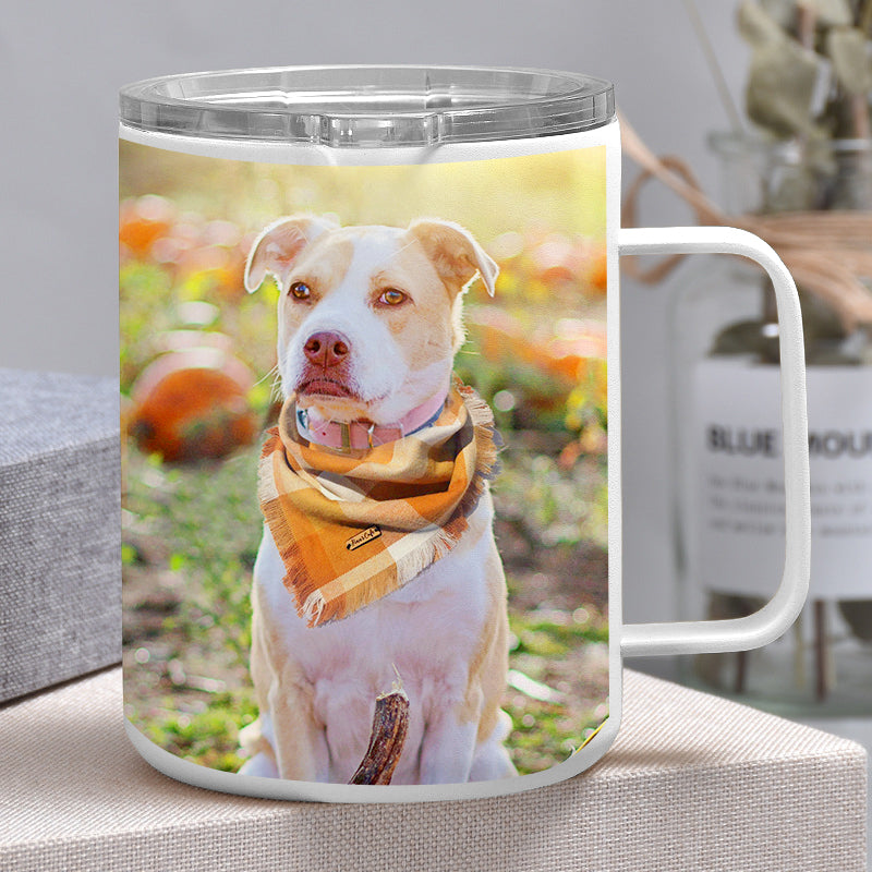 Custom Pet Tumbler Cup with Handle Personalized Coffee Tumbler Gift - The Pet Pillow