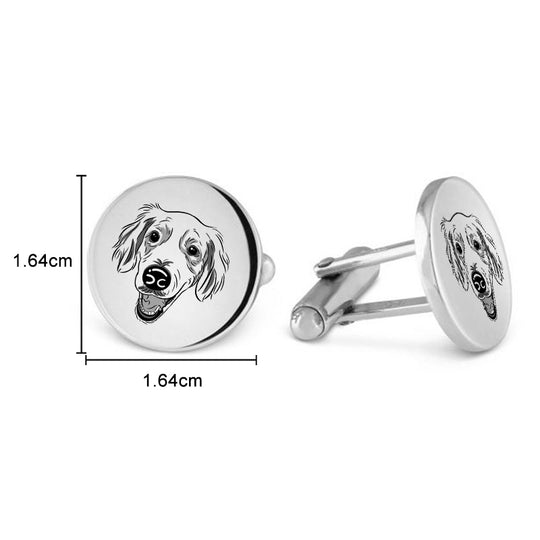 Custom Dog Cufflinks with Picture Personalized Pet Keepsake Gift for Pet Owner - The Pet Pillow