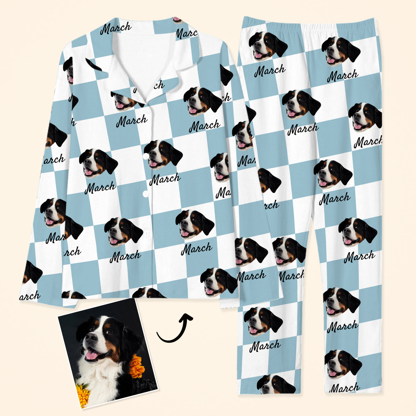 Womens Pajamas Nick And Nora Boston Terrier Pajamas Custom Pet
