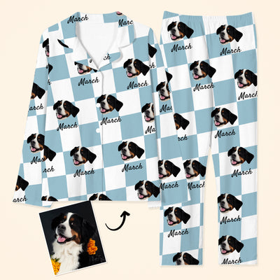 Custom Dog Photo Pajamas Pants with Pet Face, Personalized Pajama Set for Pet Lover - The Pet Pillow