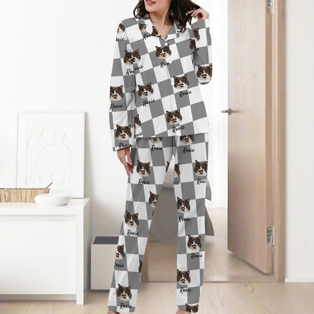Custom Dog Photo Pajamas Pants with Pet Face, Personalized Pajama Set for Pet Lover - The Pet Pillow