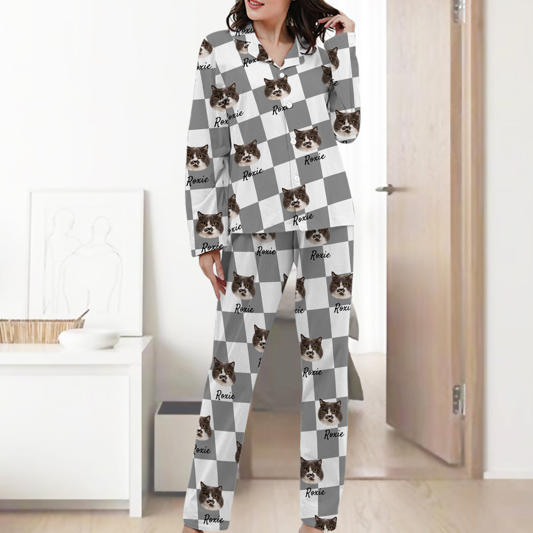 Custom Dog Photo Pajamas Pants with Pet Face, Personalized Pajama Set for Pet Lover - The Pet Pillow