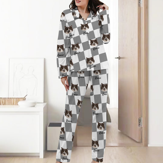 Custom Dog Photo Pajamas Pants with Pet Face, Personalized Pajama Set for Pet Lover - The Pet Pillow