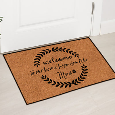 Custom Pet Name Doormat with Text Printed Personalized Dog Welcome Mat - The Pet Pillow