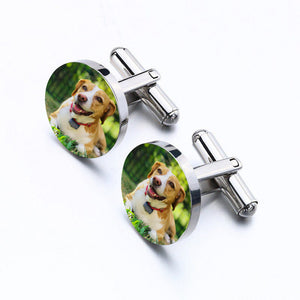 Custom Pet Photo Cufflinks Personalized Dog Memorial Gift for Pet Lover - The Pet Pillow