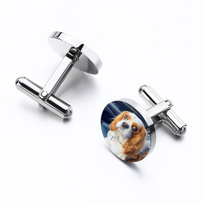 Custom Pet Photo Cufflinks Personalized Dog Memorial Gift for Pet Lover - The Pet Pillow