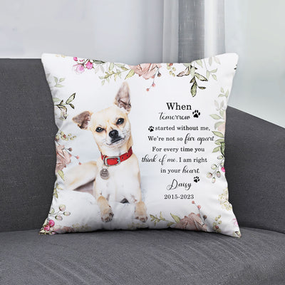 Custom Pet Photo Memory Pillow Personalized Sympathy Gift for Loss of Pet - The Pet Pillow
