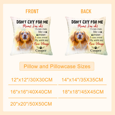 Custom Pet Photo Memory Pillow Personalized Sympathy Gift for Loss of Pet - The Pet Pillow