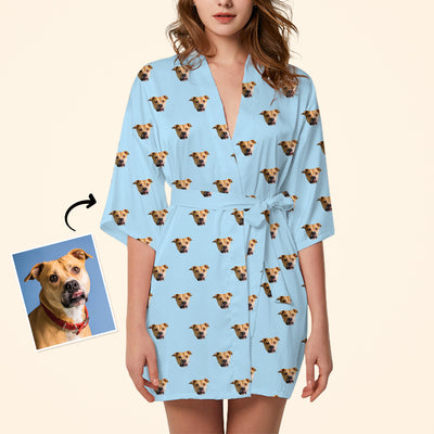 Custom Pet Photo Pajamas with Face Personalized Dog Robe Made from Picture - The Pet Pillow
