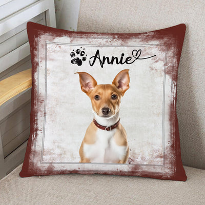 Custom Pet Photo Pillow with Names on Them Personalized Dog Portrait Pillows - The Pet Pillow
