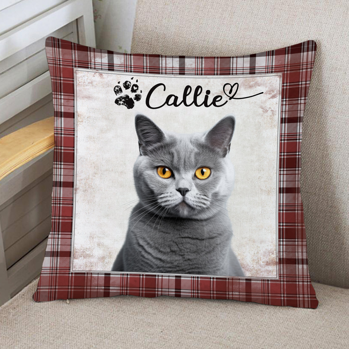 Custom Pet Photo Pillow with Names on Them Personalized Dog Portrait Pillows - The Pet Pillow