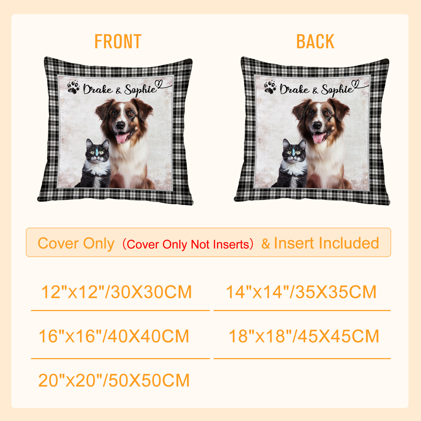 Custom Pet Photo Pillow with Names on Them Personalized Dog Portrait Pillows - The Pet Pillow