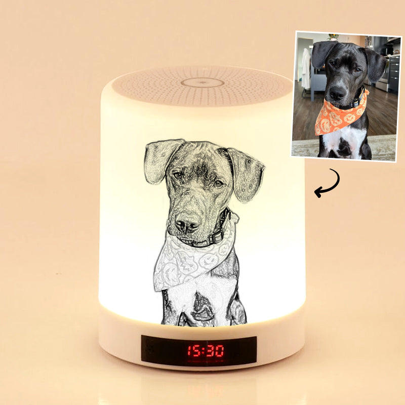 Customized Pet Photo Lamp Music Bluetooth Speaker with Lights for Home - The Pet Pillow