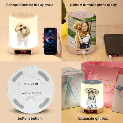 Customized Pet Photo Lamp Music Bluetooth Speaker with Lights for Home - The Pet Pillow