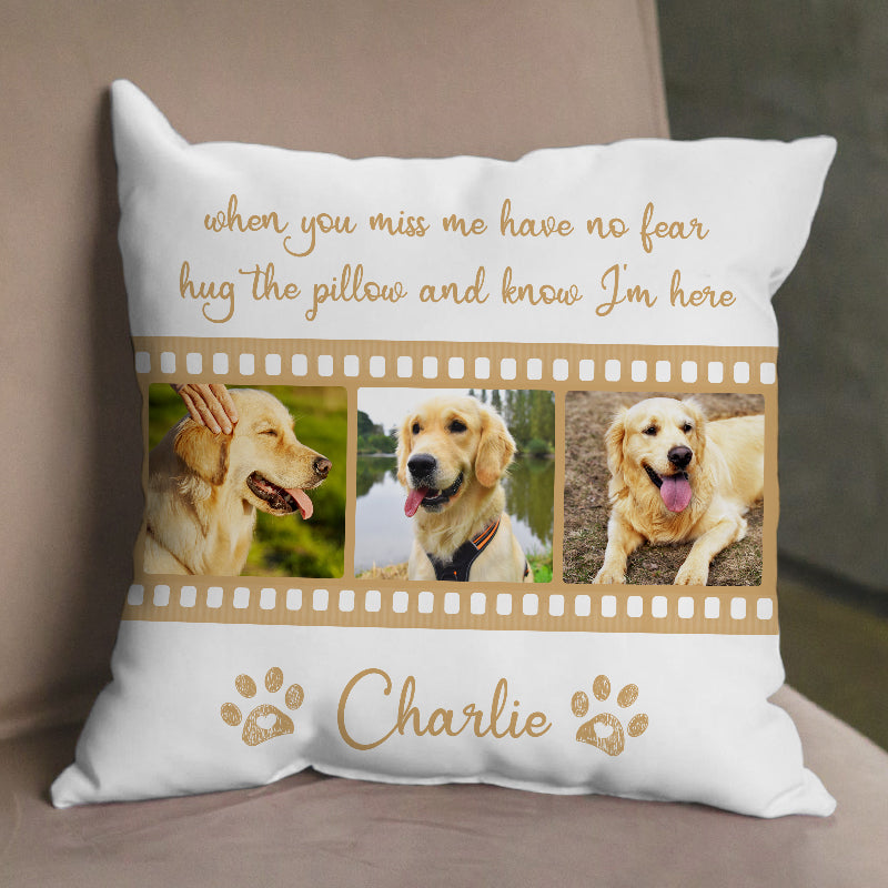 Customized Pet Portrait Pillow Made from Dog Photo Personalized Dog Memorial Gift - The Pet Pillow