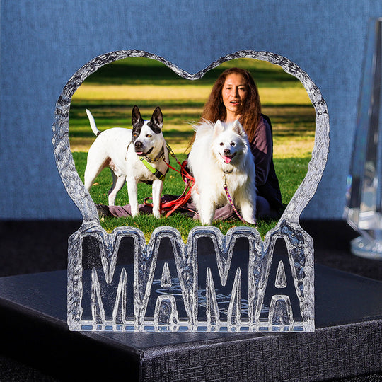 Heart Custom Engraved 3d Crystal Picture Frames Personalized Pet Photo Etched Gifts - The Pet Pillow