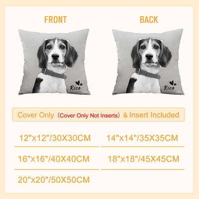 Custom Pet Portaits Pillow From Photo Personalized Black And White Throw Pillow - The Pet Pillow