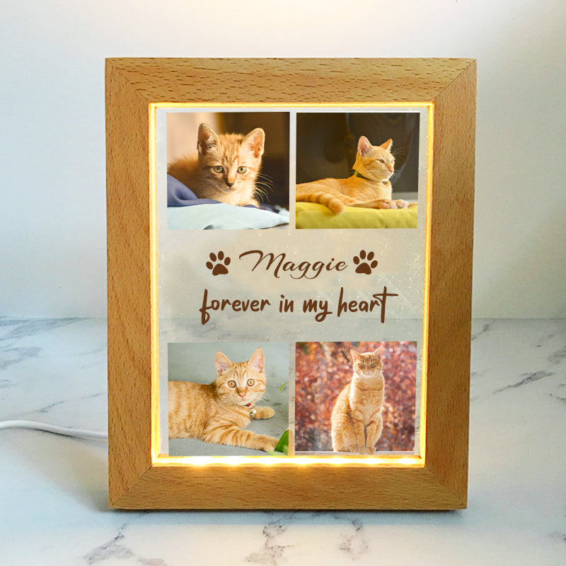 Customized Pet Night Light with Dog Portrait Personalized Collage Photo Frame Light - The Pet Pillow