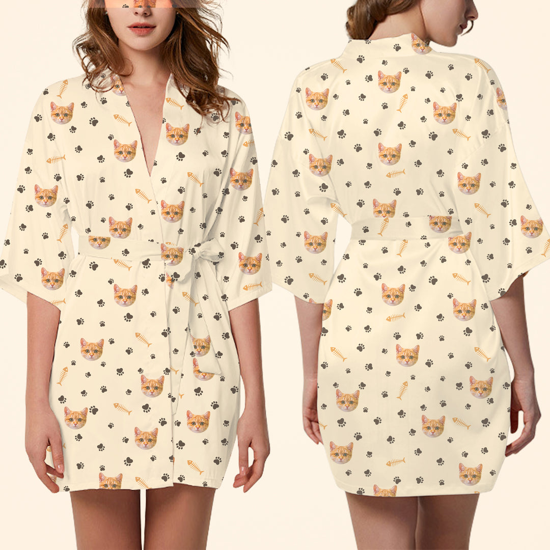 Personalized Pet Face Pajamas From Photos Custom Made Bath Robes with Pictures - The Pet Pillow