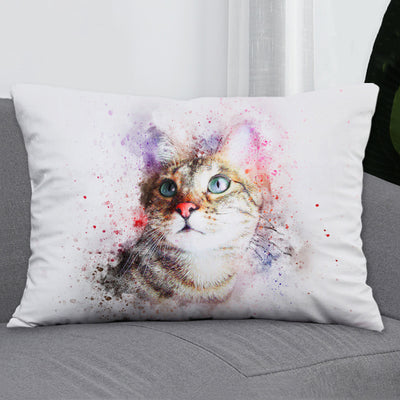 Pet Pillow from Photo Personalized Watercolor Decorative Pillows - The Pet Pillow