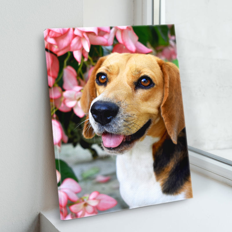 Pet Memorial Canvas Custom from Picture of Dog Portrait Personalized Pet Photo Painting - The Pet Pillow