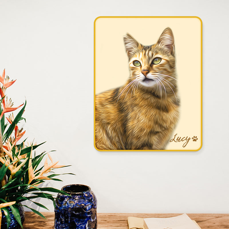 Personalized Pet Memorial Canvas Wall Art Prints Custom Photo Dog Portrait Painting - The Pet Pillow