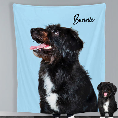 Custom Dog Portrait Blanket Personalized Pet Memorial Photo Blanket Gift for Pet Owner - The Pet Pillow