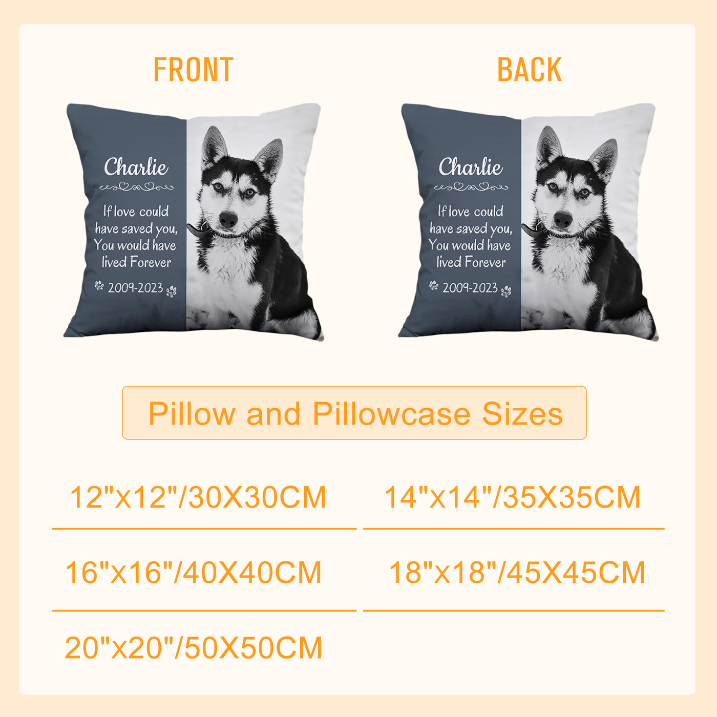 Pet Memorial Pillow with Dog Portrait Personalized Sympathy Gift for Loss of Pet - The Pet Pillow