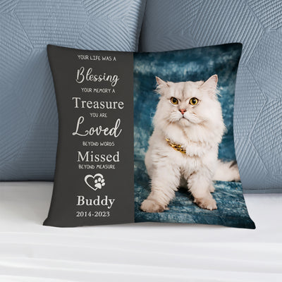 Pet Memorial Pillow with Dog Portrait Personalized Sympathy Gift for Loss Of Pet - The Pet Pillow