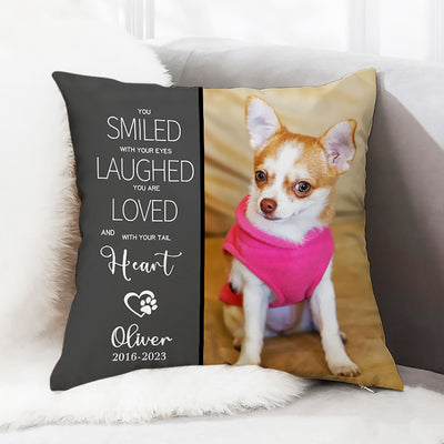 Pet Memorial Pillow with Dog Portrait Personalized Sympathy Gift for Loss Of Pet - The Pet Pillow