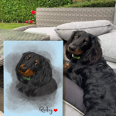 Custom Pet Photo Canvas Prints Personalized Dog Painting for Hand Painted Wall Art - The Pet Pillow