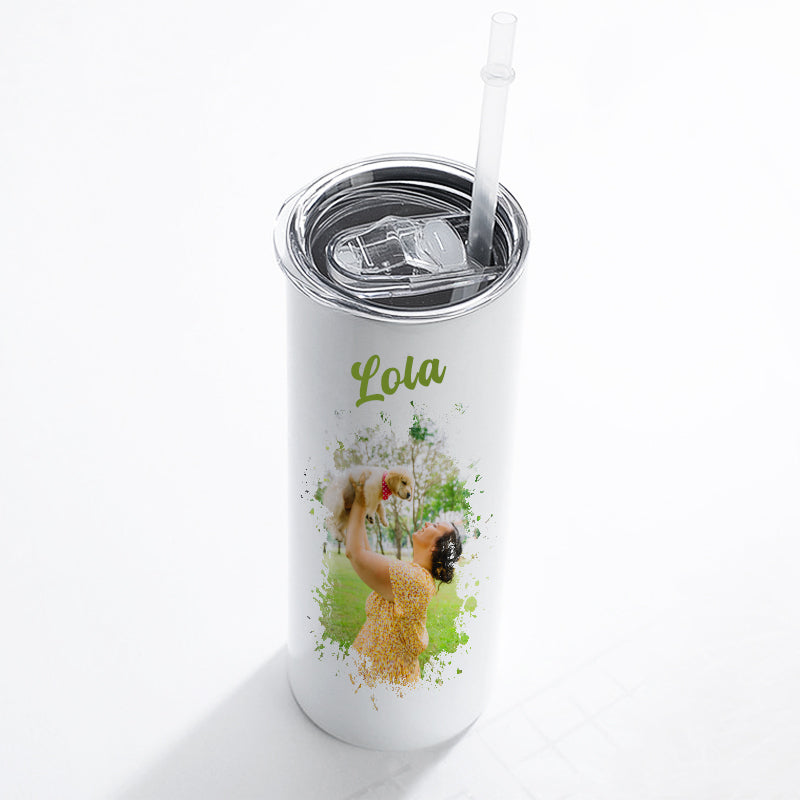 Custom Pet Photo Coffee Tumbler Personalized Stainless Steel Tumbler with Dog Pictures - The Pet Pillow