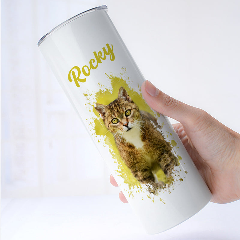Custom Pet Photo Coffee Tumbler Personalized Stainless Steel Tumbler with Dog Pictures - The Pet Pillow