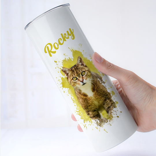 Custom Pet Photo Coffee Tumbler Personalized Stainless Steel Tumbler with Dog Pictures - The Pet Pillow