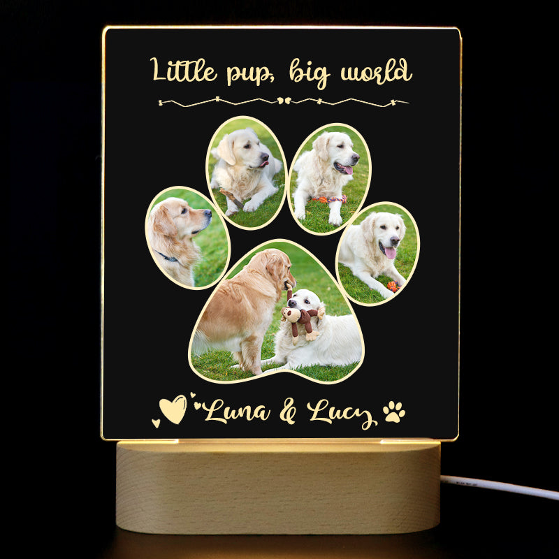 Pet Photo Night Light Personalized with Dog Portraits Customized 3D Picture Lamp - The Pet Pillow