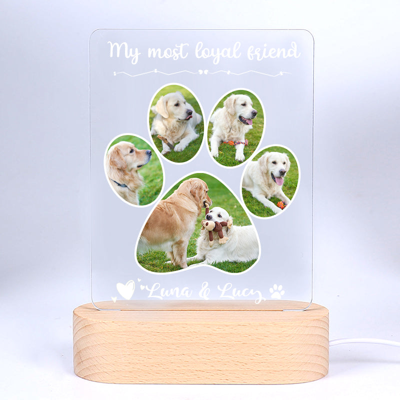 Pet Photo Night Light Personalized with Dog Portraits Customized 3D Picture Lamp - The Pet Pillow