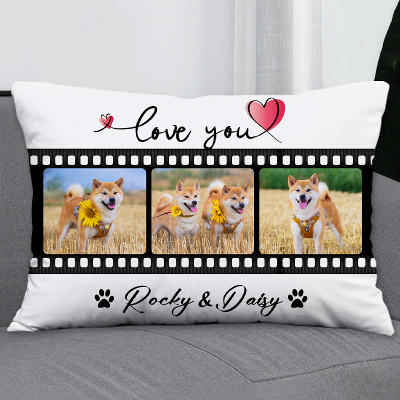 Personalized Pet Photo Pillow with Dog Portrait Custom Made Decorative Pillows for Couch - The Pet Pillow