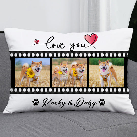Personalized Pet Photo Pillow with Dog Portrait Custom Made Decorative Pillows for Couch - The Pet Pillow